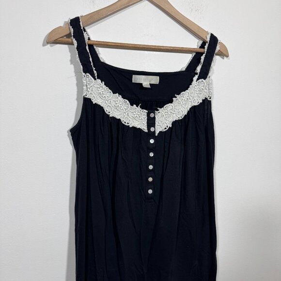 Eileen West Black Sleeveless Chemise Nightgown Dress Women’s M Sleepwear - Picture 2 of 6